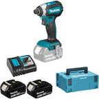 Makita DTD153RTJ 18V LXT Brushless Impact Driver Set – Includes 2 x 5.0Ah Batteries, Charger, and MAKPAC Case